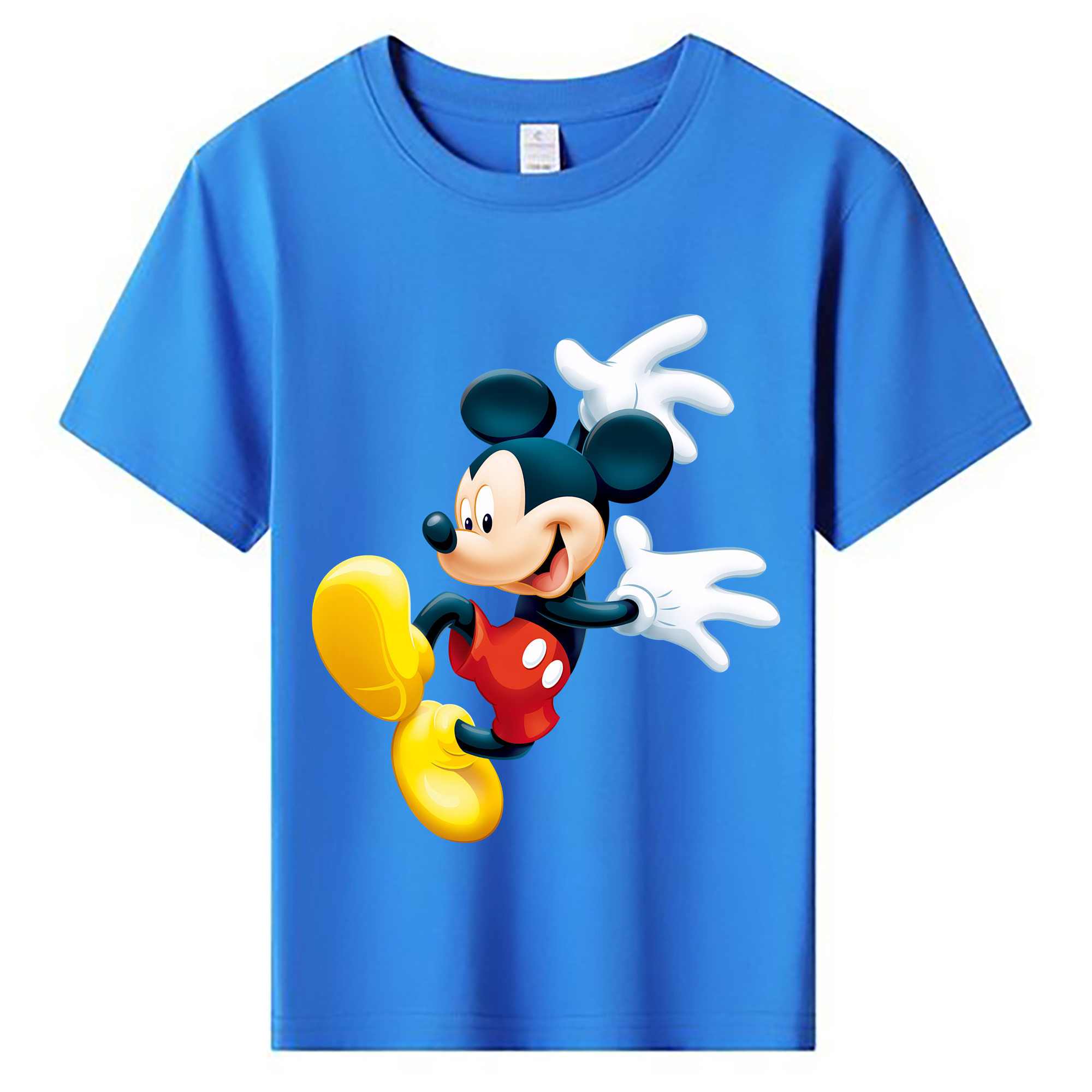 （画像用） ミッキーマウス Mickey Mouse 綿100％キッズTシャツ（フロントプリント）